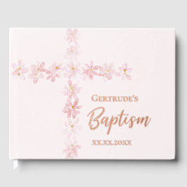 Rosa Blume Taufen Gästebuch