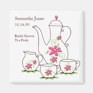 Rosa Blume Tea Set Brautparty Gefallen Magnete