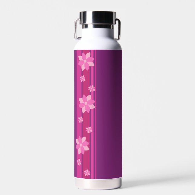 Rosa Blume Trinkflasche (Vorne)