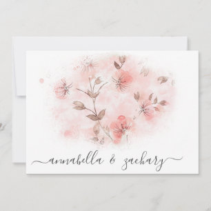 *~* Rosa Blume UAWG QR AR26 Blumenmuster Einladung