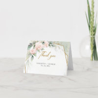Rosa Blume und Eukalyptus und Goldrahmen