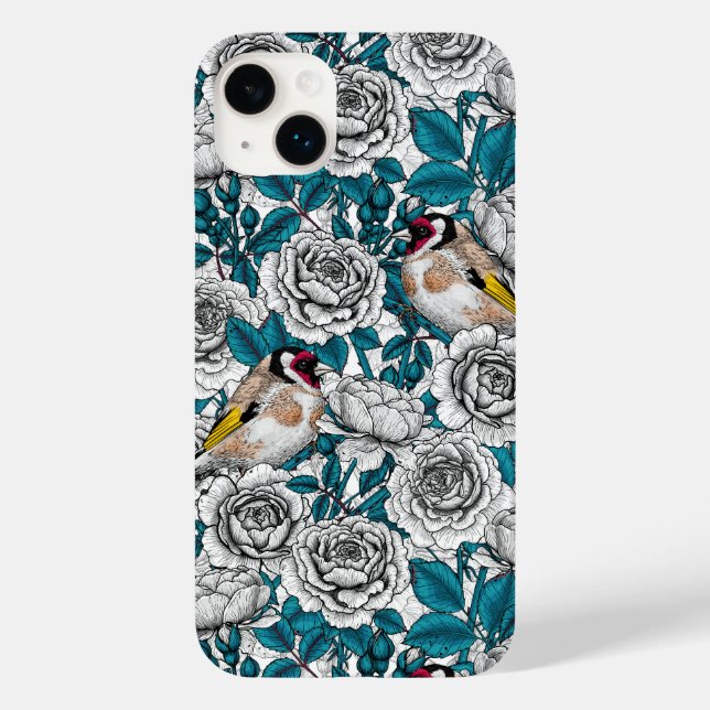 Rosa Blume und Goldflossen Case-Mate iPhone Hülle (Rückseite)