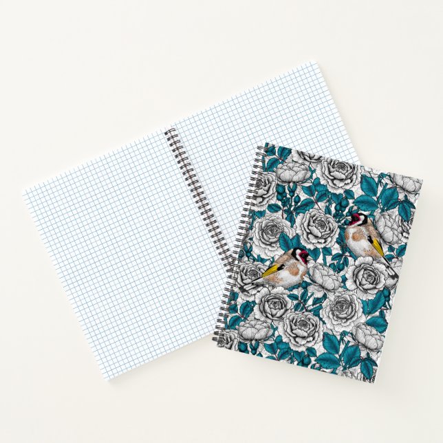 Rosa Blume und Goldflossen Notizbuch (Innenseite)