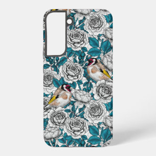Rosa Blume und Goldflossen Samsung Galaxy Hülle