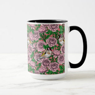 Rosa Blume und Goldflossen Tasse