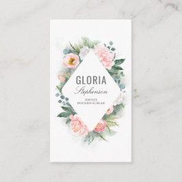 Rosa Blume und Grünrahmen Visitenkarte