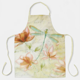 Rosa Blume und Libellen Schürze