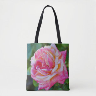 Rosa Blume und Muster Tasche