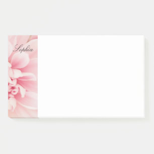 Rosa Blume und Name des schwarzen Skripts, Vs 2 Post-it Klebezettel