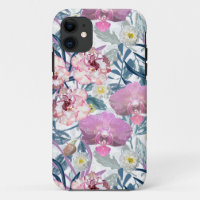 Rosa Blume und Orchideen.