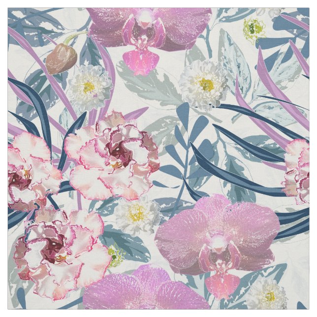 Rosa Blume und Orchideen Stoff (Muster)