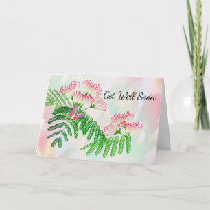 Rosa Blume und Schmetterling erhalten gute Karte