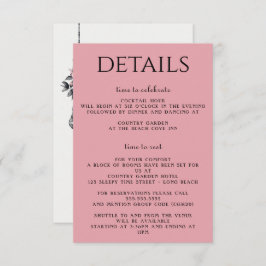 Rosa Blume und Signalleuchten Begleitkarte