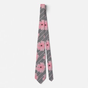 Rosa Blume und Streifen Krawatte