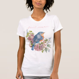 Rosa Blume und T - Shirt für Blauvogelfrauen