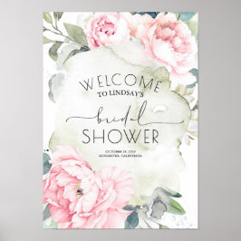 Rosa Blume Vintag Watercolor Brautparty Poster