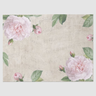 Rosa Blume Vintage Musikkollektion Dekoupage Seidenpapier