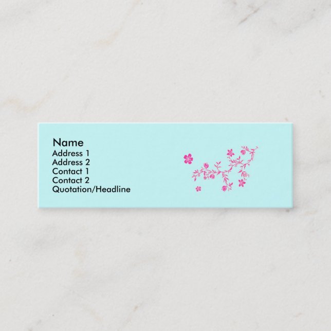 Rosa Blume Visitenkarte (Vorderseite)