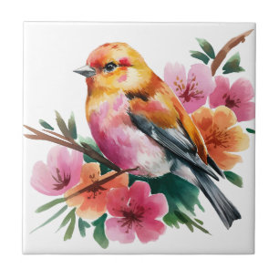 Rosa Blume Vogel Fliese