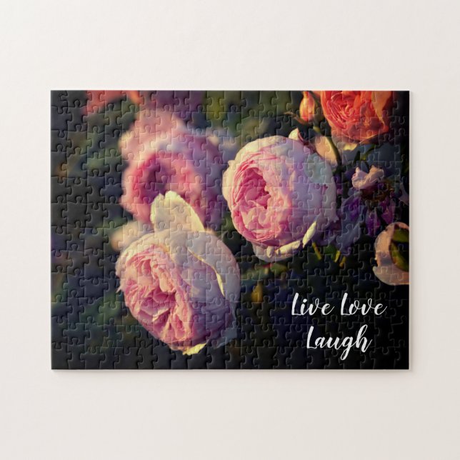 Rosa Blume vom Garten Puzzle (Horizontal)