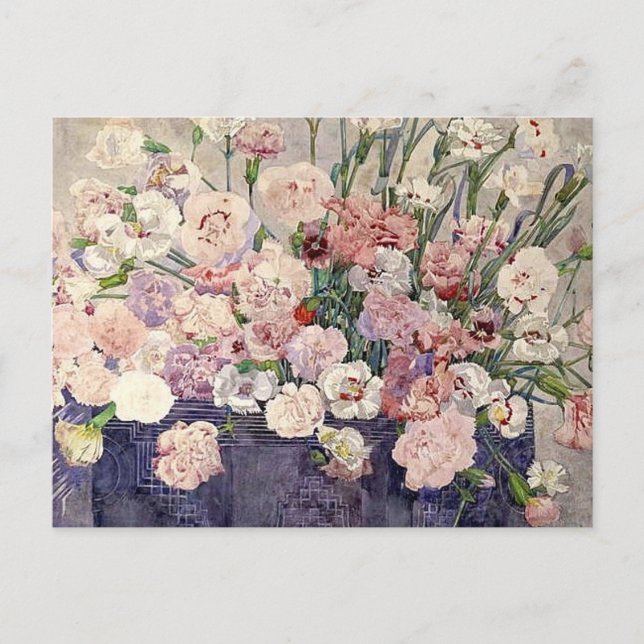 Rosa Blume von Mackintosh - Postkarte (Vorderseite)
