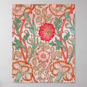 Rosa Blume von William Morris Poster