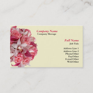 Rosa Blume Vorlage Bouquet Business Card Visitenkarte
