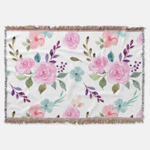 Rosa Blume Wasserfarbe nahtlos Decke