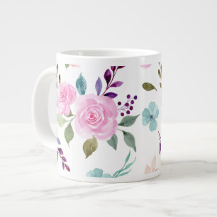 Rosa Blume Wasserfarbe nahtlos Jumbo-Tasse
