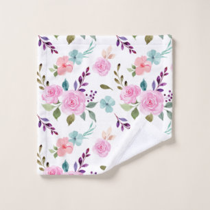 Rosa Blume Wasserfarbe nahtlos Waschlappen