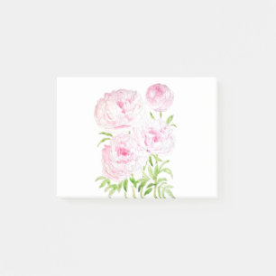 Rosa Blume Wasserfarbe Post-it Klebezettel