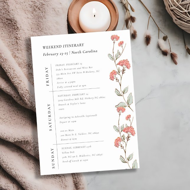 Rosa Blume Wreath Weekend Geburtstagsreise Einladung (Von Creator hochgeladen)