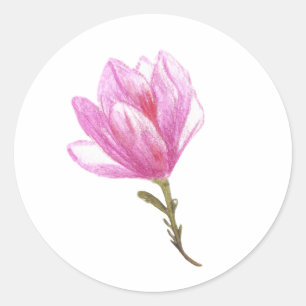 Rosa Blume Zeichnend, floraler Zeichnend Aufkleber