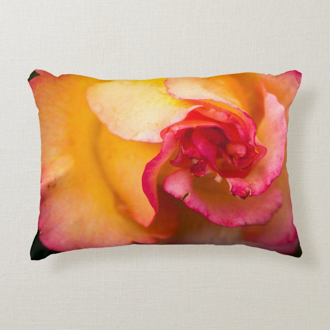 Rosa-Blume Zierkissen (Vorderseite)