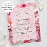 Rosa Blume zum Geburtstag - Einladung Flyer<br><div class="desc">Bitte beachten Sie,  dass diese Einladung auf Flyer Papier und sehr dünn ist. Umschläge sind nicht enthalten. Für dickere Einladungen (gleiche Gestaltung) besuchen Sie bitte unseren Shop. Rosa Blume als Hintergrund. Personalisieren und fügen Sie einen Namen und Party-Details hinzu.</div>
