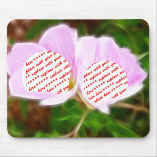 Rosa Blume Zwei-Foto-Rahmen Mousepad