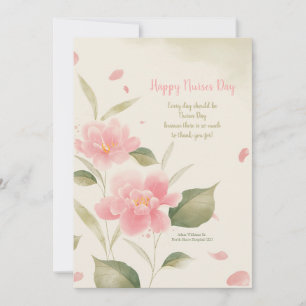 Rosa Blumen Aquarellkarte Feiertagskarte