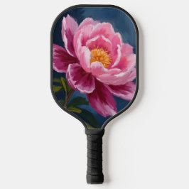 Rosa Blumen-Aquarellmalerei Pickleball Schläger