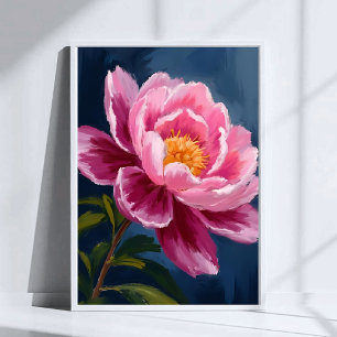 Rosa-Blumen-Aquarellmalerei Poster