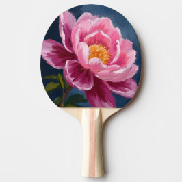 Rosa Blumen-Aquarellmalerei Tischtennis Schläger