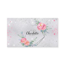 Rosa Blumen aus Silber Glitzer Schönheit