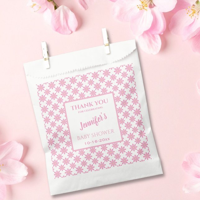 Rosa Blumen-Baby-Party  Geschenktütchen (Von Creator hochgeladen)