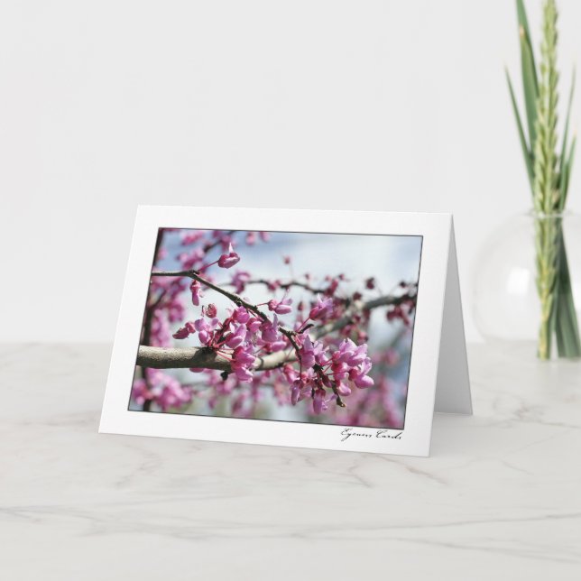 Rosa Blumen-Baum Karte (Vorderseite)