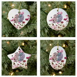 Rosa Blumen Beste Mama Aller Zeiten Frohen Muttert Keramik Ornament