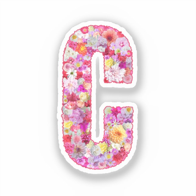 Rosa Blumen Botanisches Monogramm Buchstabe B für  Aufkleber (Vorderseite)