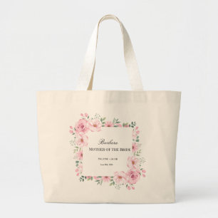 Rosa Blumen Brautmutter  Jumbo Stoffbeutel