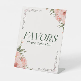 Rosa Blumen-Design Geschenke Podest Schild
