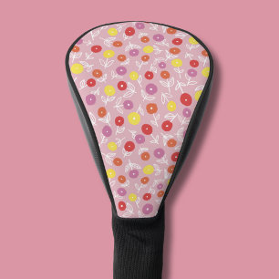 Rosa Blumen-Ditsy-Golf-Schlagkopfabdeckung Golf Headcover