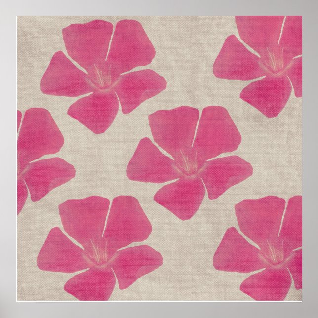 Rosa Blumen-Druck Poster (Vorne)