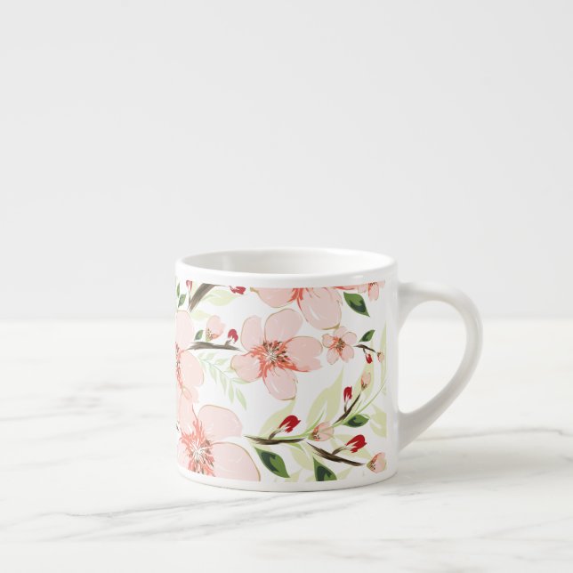 Rosa Blumen Espressotasse (Rechts)